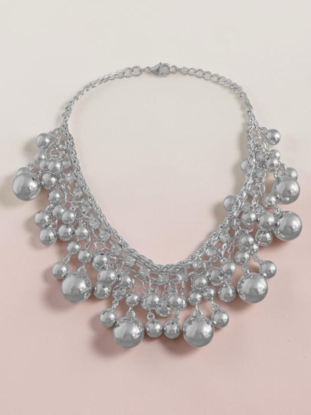 VINTAGE Y2K Silver (Tone) Two Strand Belly Dancer Tribal Style Bib Necklace